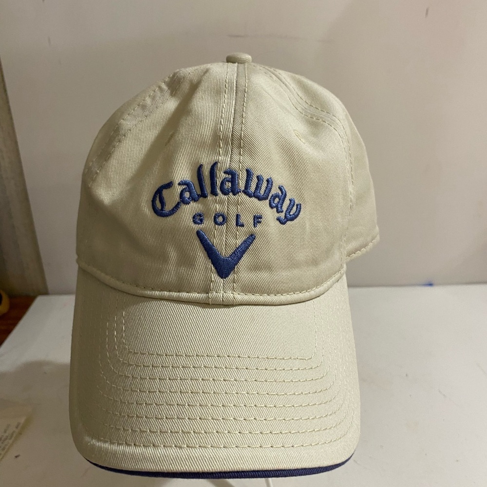 Callaway Golf Beige Cap with Blue Logo Strapback